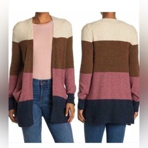 Madewell Kent Striped Cardigan Knit Sweater Size Small Wool Alpaca Colorblock